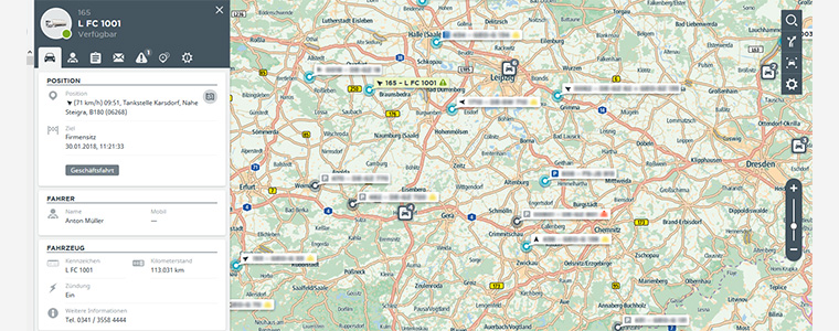 LINK 710 Position Details Karte WEBFLEET